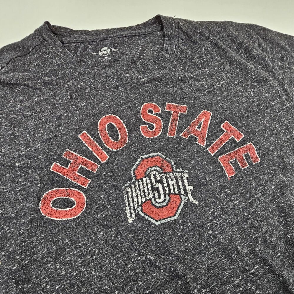 Ohio State Buckeyes T Shirt Mens XL Gray Distressed Logo NCAA College Football